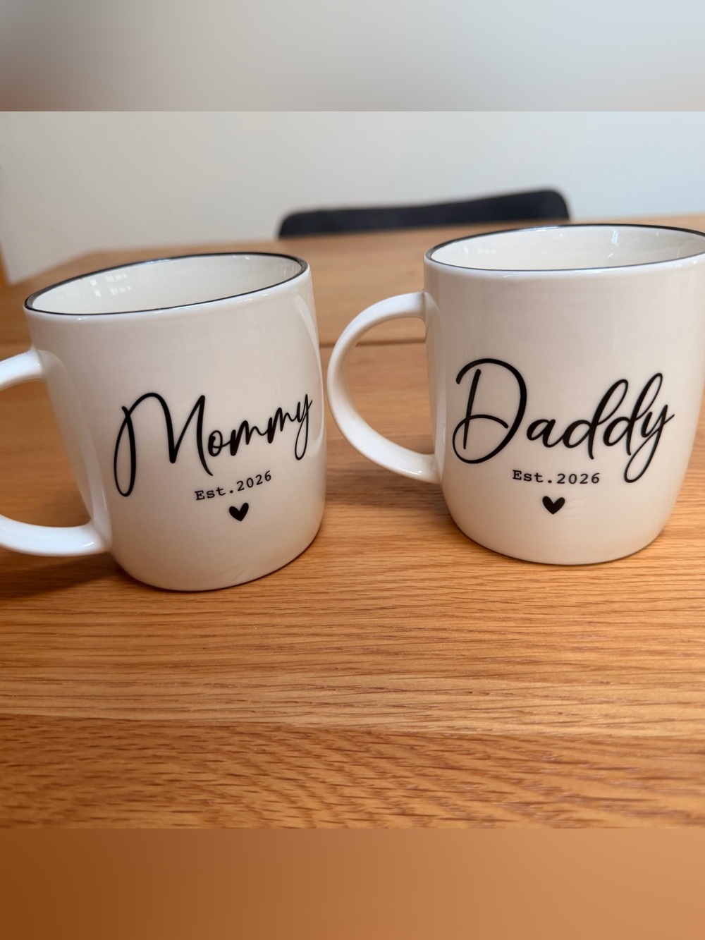 Mommy & Daddy est 2026 White Ceramic Mugs
